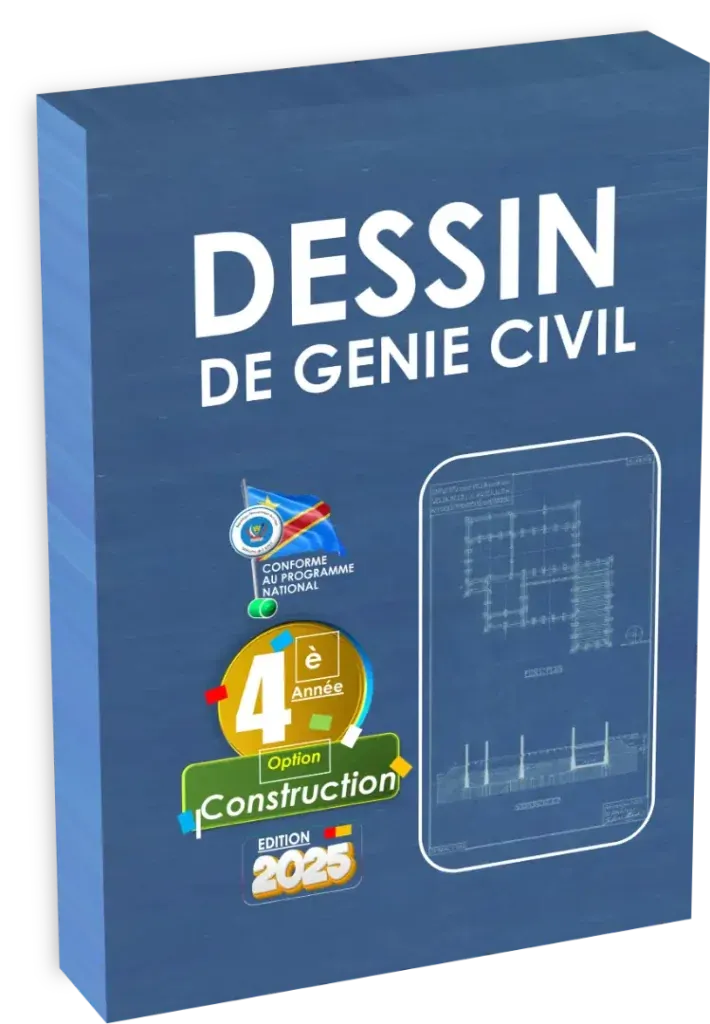 Couverture du manuel de Dessin de Génie Civil 4ème année Construction, édition 2025.