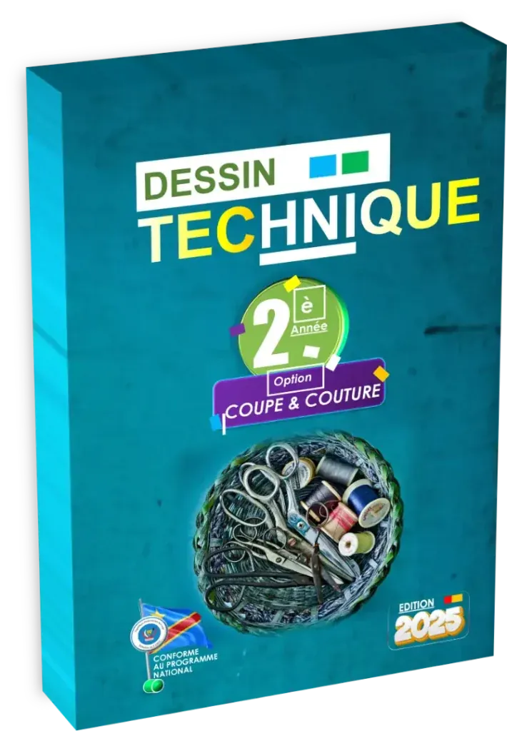 Couverture du manuel de Dessin Technique 2ème année, option Coupe et Couture.