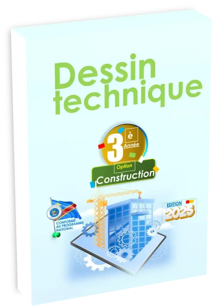 Couverture du manuel scolaire de Dessin Technique pour la 3ème année, option Construction.