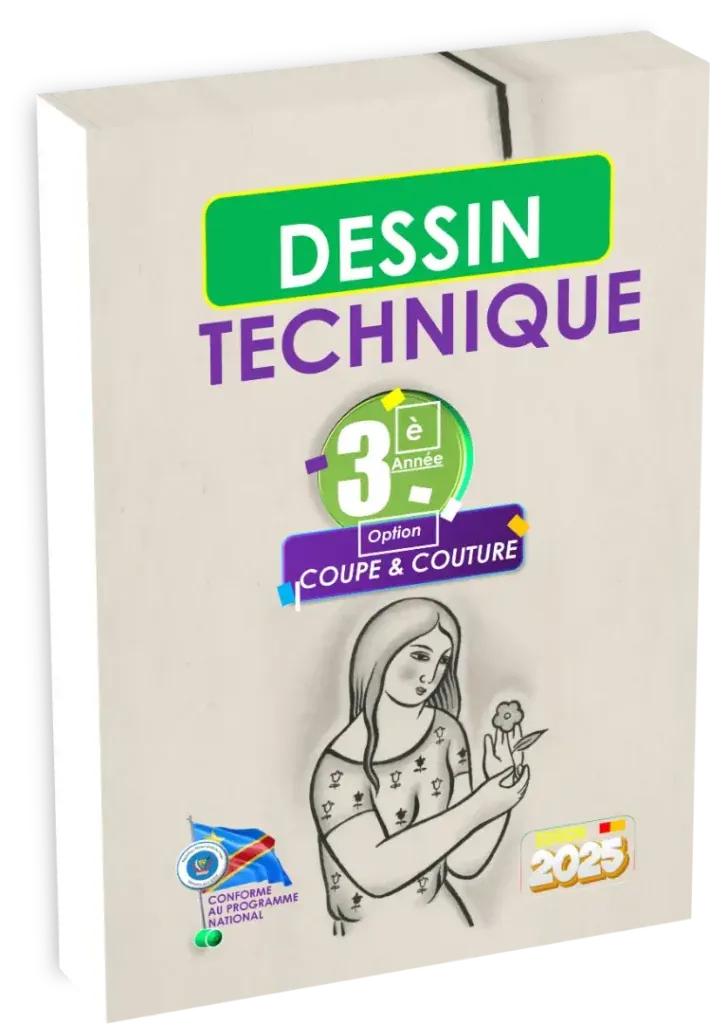 Couverture du manuel de Dessin Technique pour la 3ème année en Coupe et Couture, édition 2025.