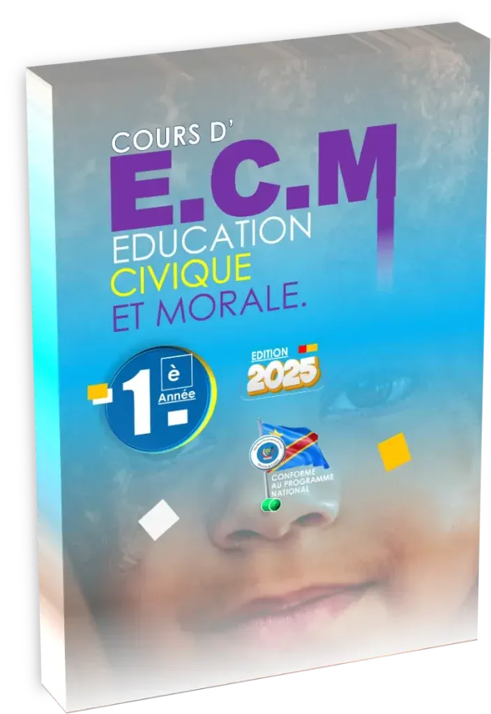 Couverture du manuel d'Éducation Civique et Morale (ECM) pour la 1ère année primaire, édition 2025.