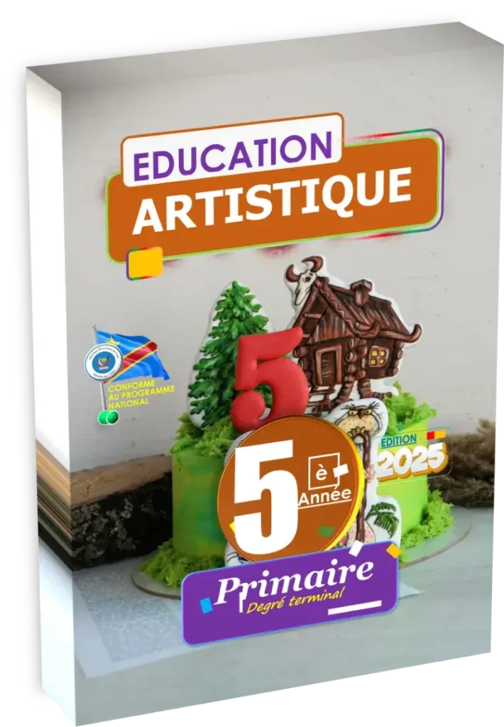 Couverture du manuel d'Éducation Artistique pour la 5ème année primaire en RDC, édition 2025.