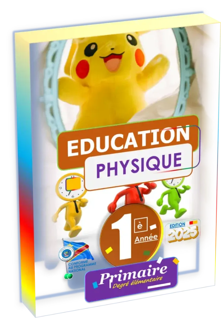 Couverture du manuel d'Éducation Physique pour la 1ère année primaire en RDC, édition 2025.