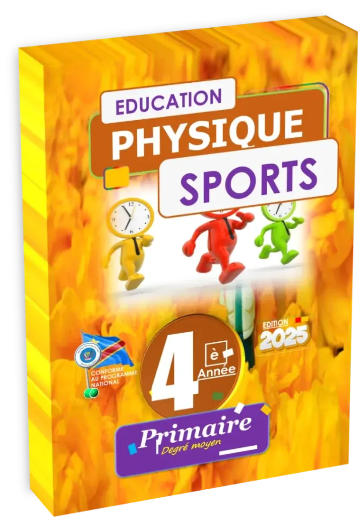 Couverture du manuel scolaire d'Éducation Physique et Sport pour la 4ème année primaire en RDC, édition 2025.
