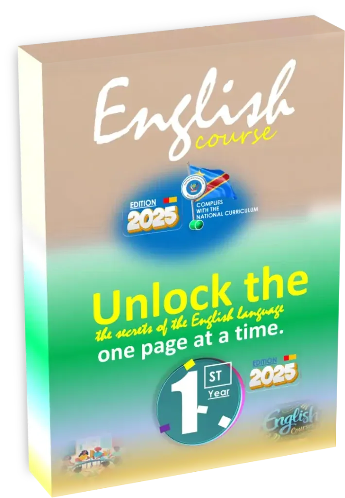Couverture du manuel scolaire English 1 ST, première année, édition 2025.