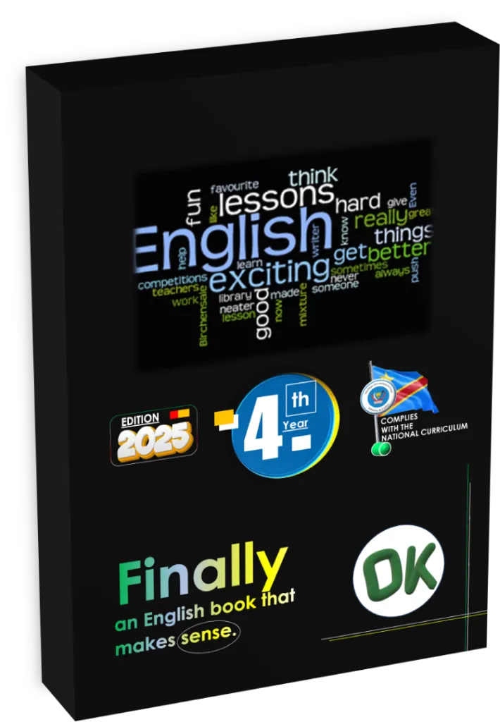 Couverture du manuel scolaire 'English 4th' pour le programme de la RDC.