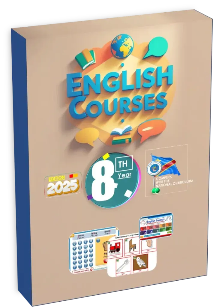 Couverture du manuel scolaire English 8ème année pour le programme de la RDC.