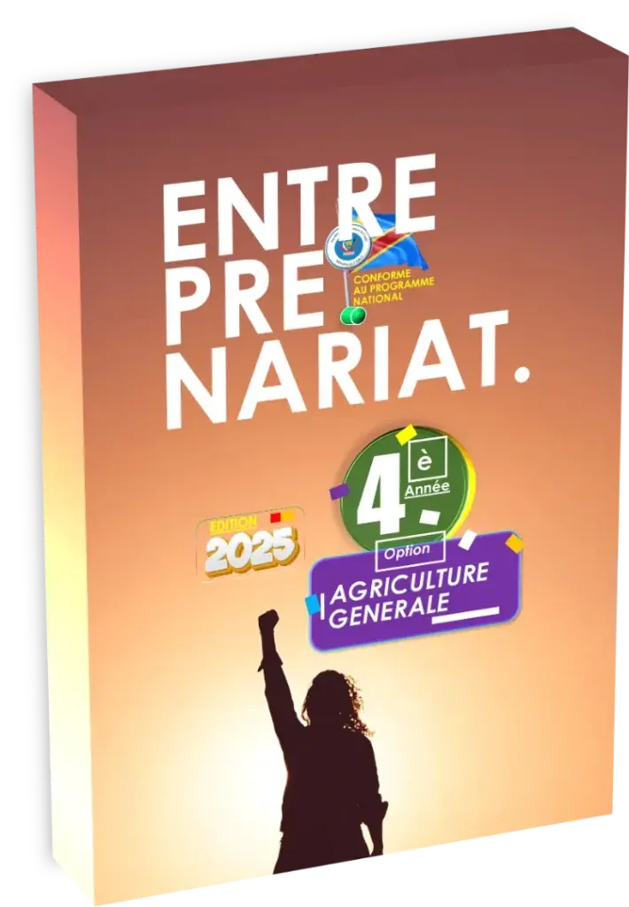 Couverture du manuel d'Entrepreneuriat pour la 4ème année, option Agriculture Générale, programme RDC.