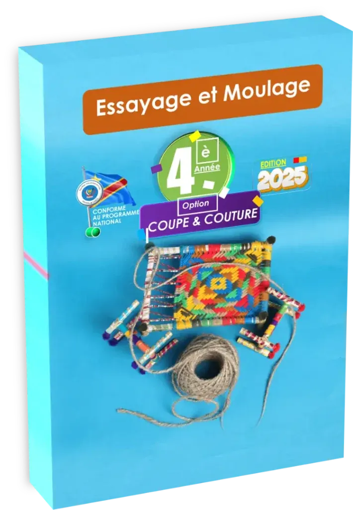 Couverture du manuel scolaire Essayage et Moulage pour la 4ème année de la section Coupe et Couture, édition 2025.
