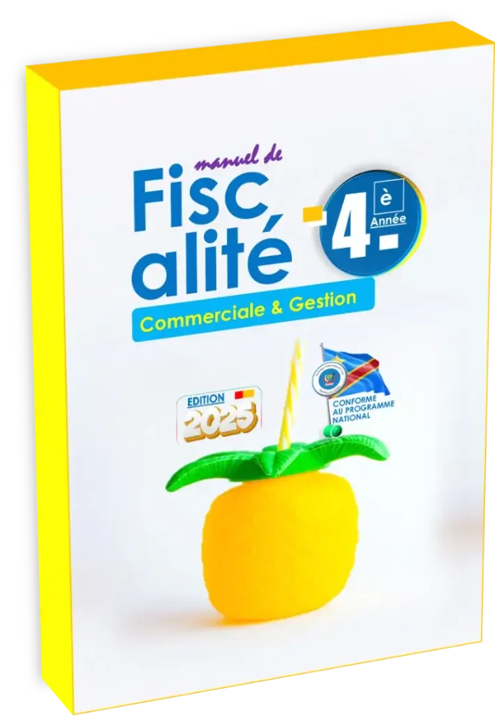 Couverture du manuel scolaire de Fiscalité pour la 4ème année Commerciale et Gestion en RDC.