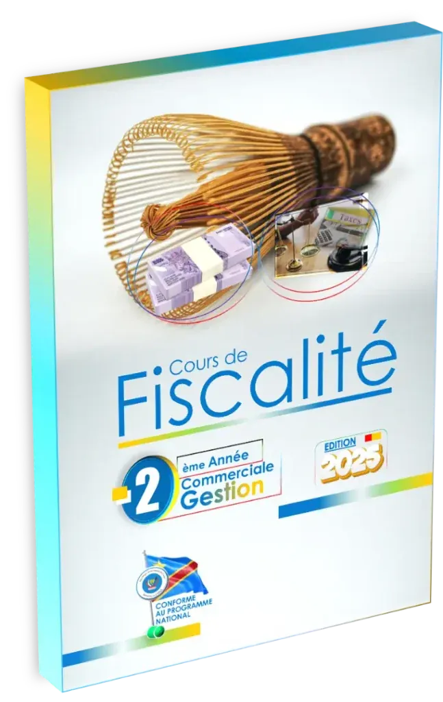 Couverture du manuel scolaire de Fiscalité pour la 2ème année Commerciale et Gestion en RDC.