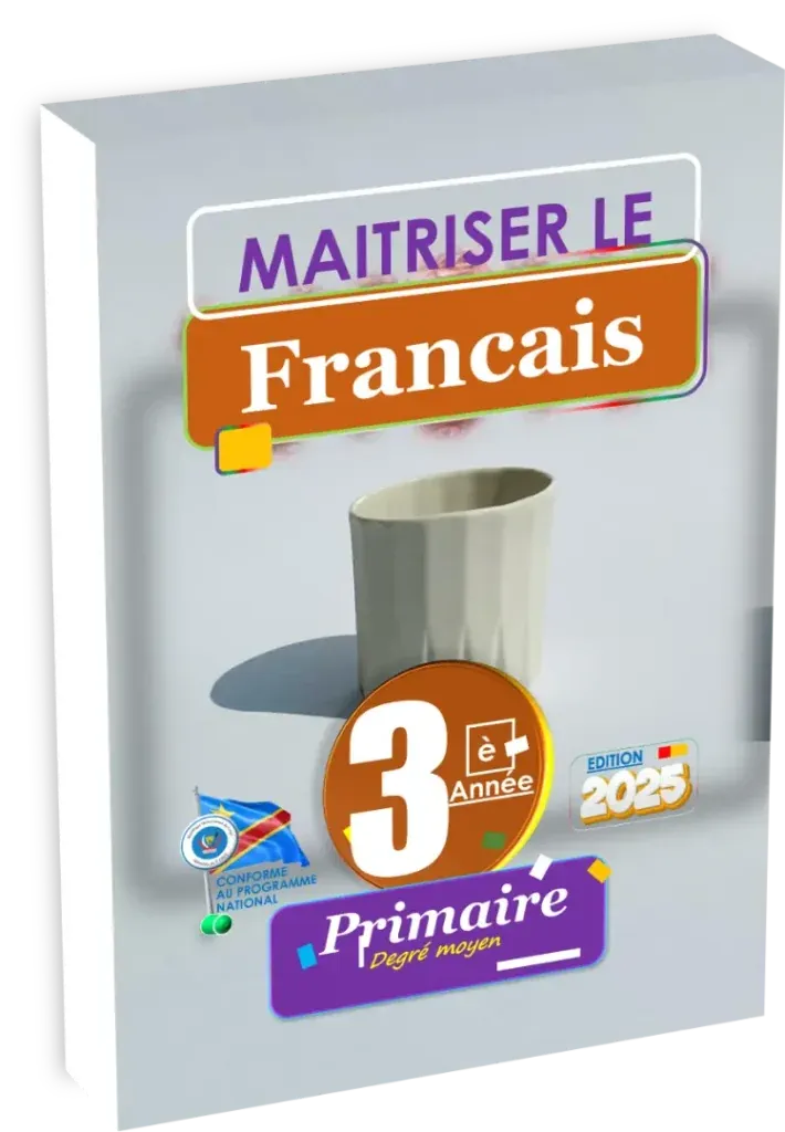 Couverture du manuel de Français pour la 3ème année primaire en République Démocratique du Congo, édition 2025.