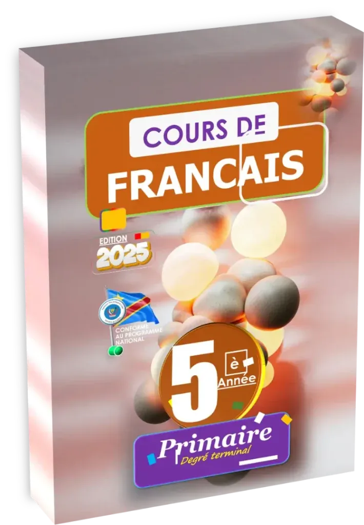 Couverture du manuel de Français 5ème année primaire RDC, édition 2025.