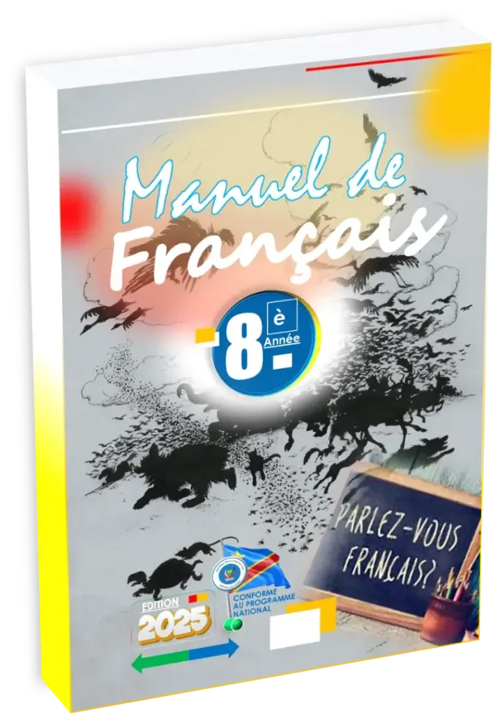 Couverture du manuel scolaire de Français pour la 8ème année, programme de la RDC.