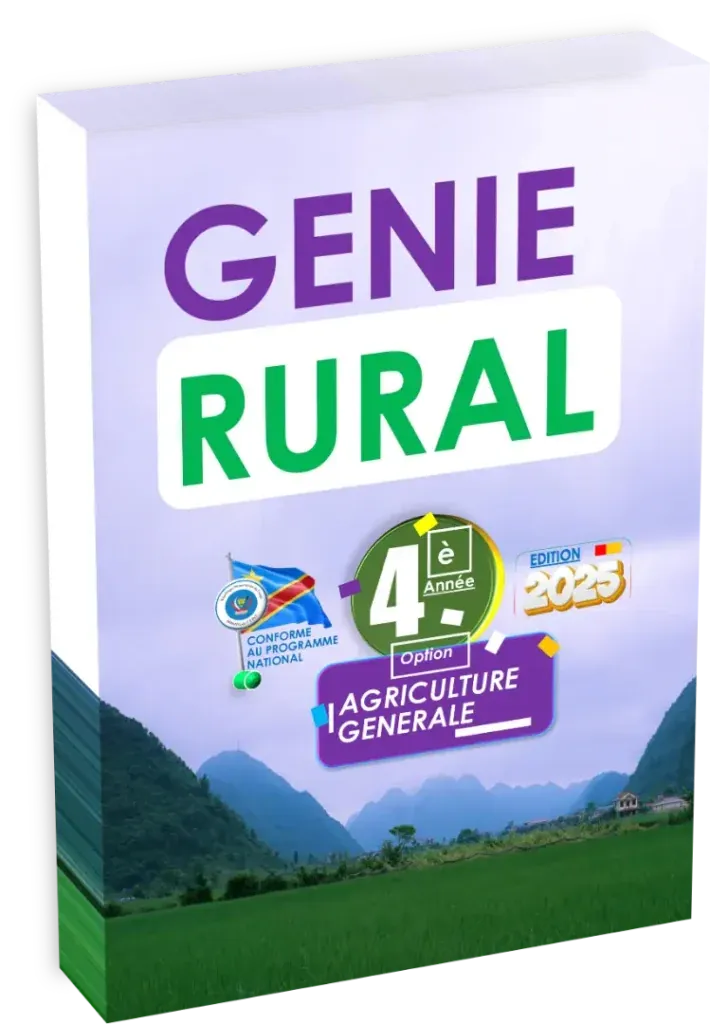 Couverture du manuel de Génie Rural pour la 4ème année, option Agriculture Générale, édition 2025.