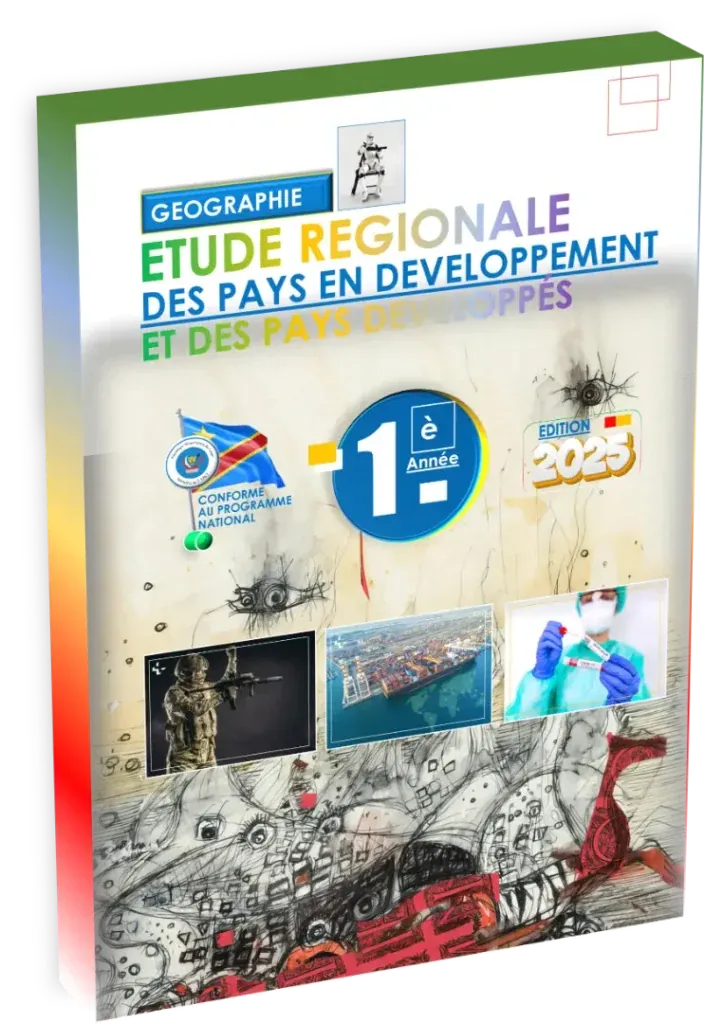 Couverture du manuel scolaire de Géographie pour la 1ère année, programme de la RDC.