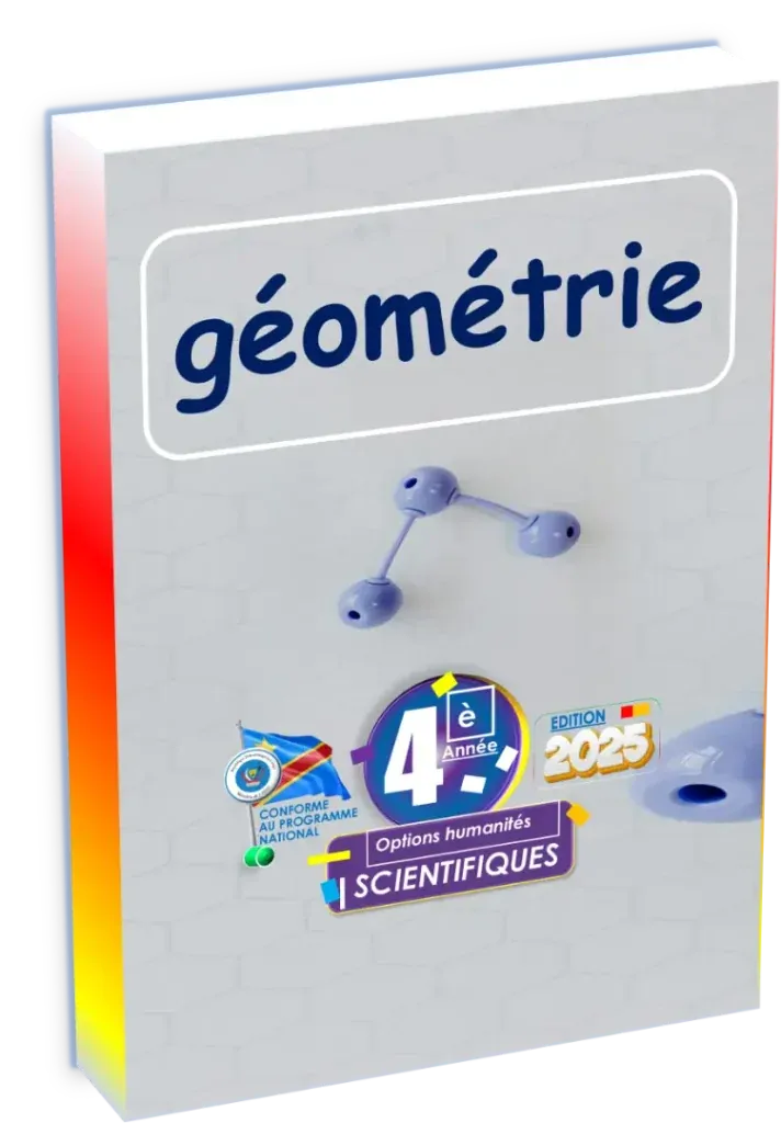 Couverture du manuel de Géométrie et Trigonométrie pour la 4ème année scientifique en RDC.