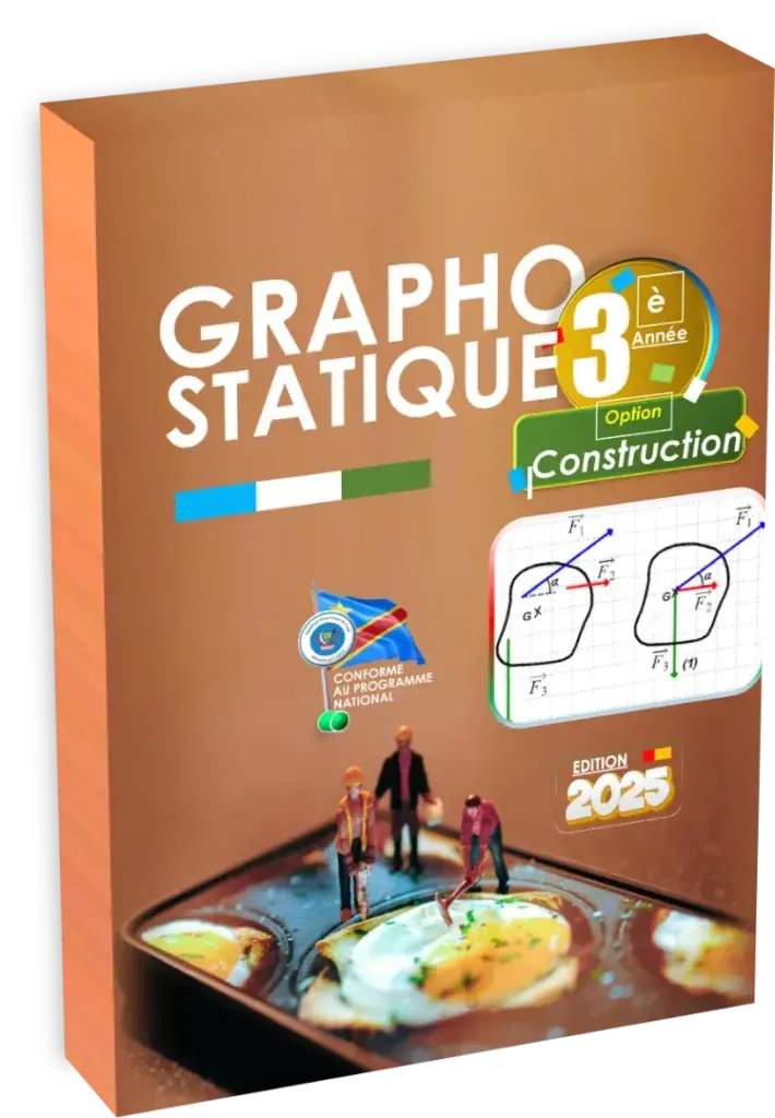 Couverture du manuel de Graphostatique pour la 3ème année, option Construction.