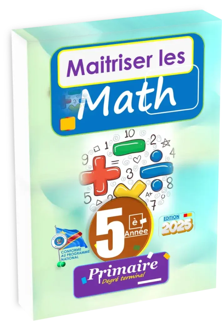 Couverture du manuel Maîtriser les Mathématiques 5ème année primaire RDC, édition 2025.