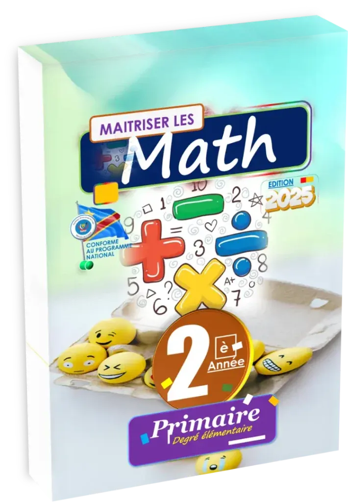 Couverture du manuel Maîtriser les Maths 2ème Année Primaire RDC, Édition 2025.