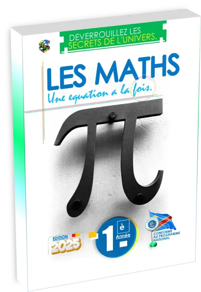 Couverture du manuel de Mathématiques pour la 1ère année, programme de la RDC, édition 2025.