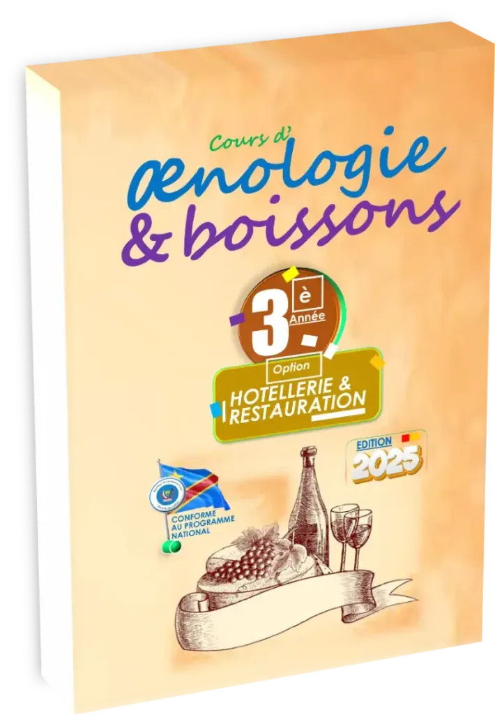 Couverture du manuel scolaire Oenologie et Boissons pour la 3ème année Hôtellerie et Restauration.
