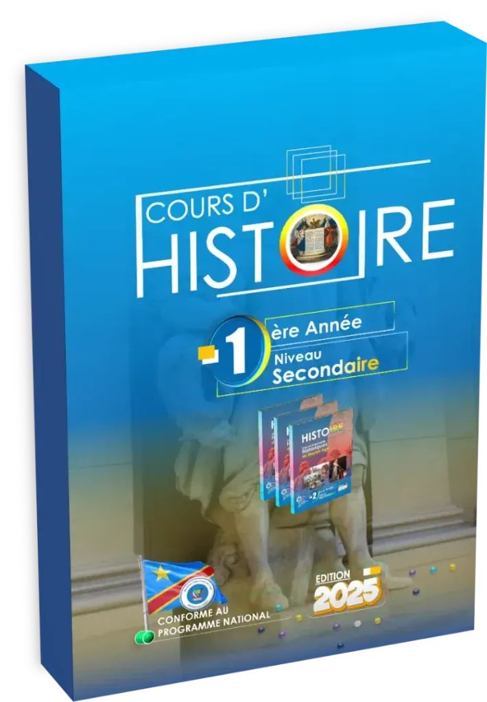 Couverture du manuel d'Histoire pour la 1ère année, programme scolaire de la RDC.