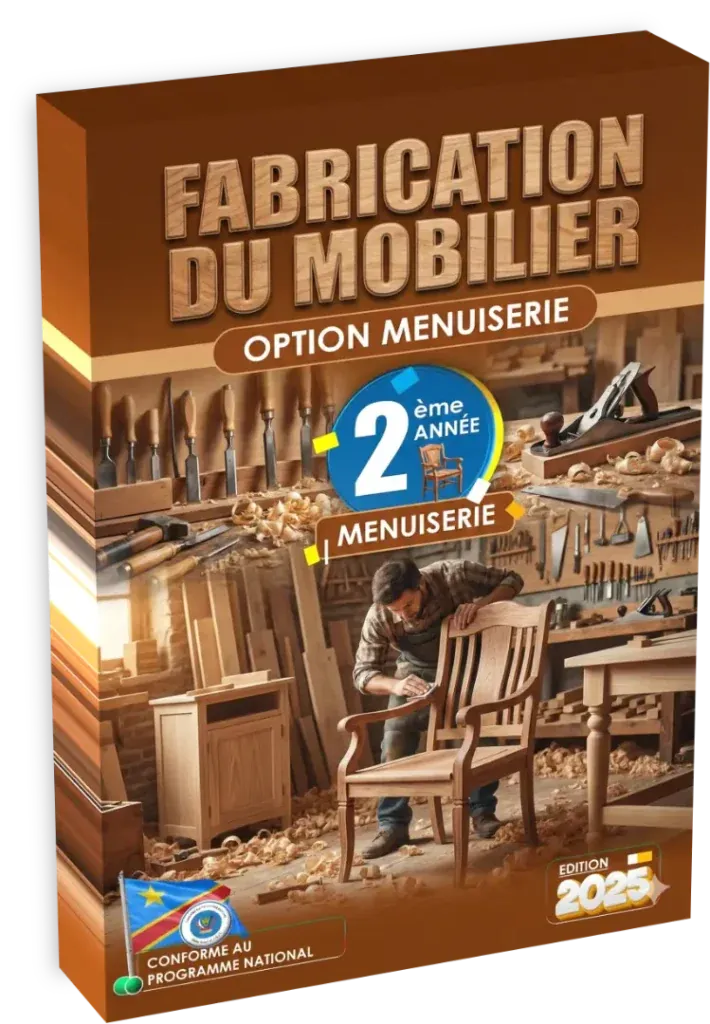 Couverture du manuel scolaire de Fabrication du Mobilier, option menuiserie, pour la 2ème année.