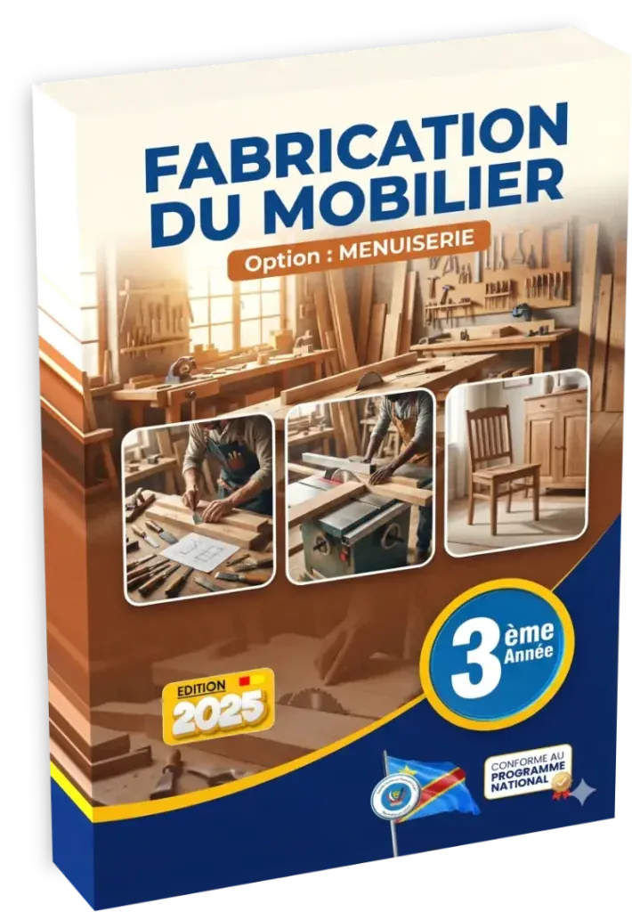 Couverture du manuel scolaire 'Fabrication du Mobilier, 3ème Année, Option Menuiserie'