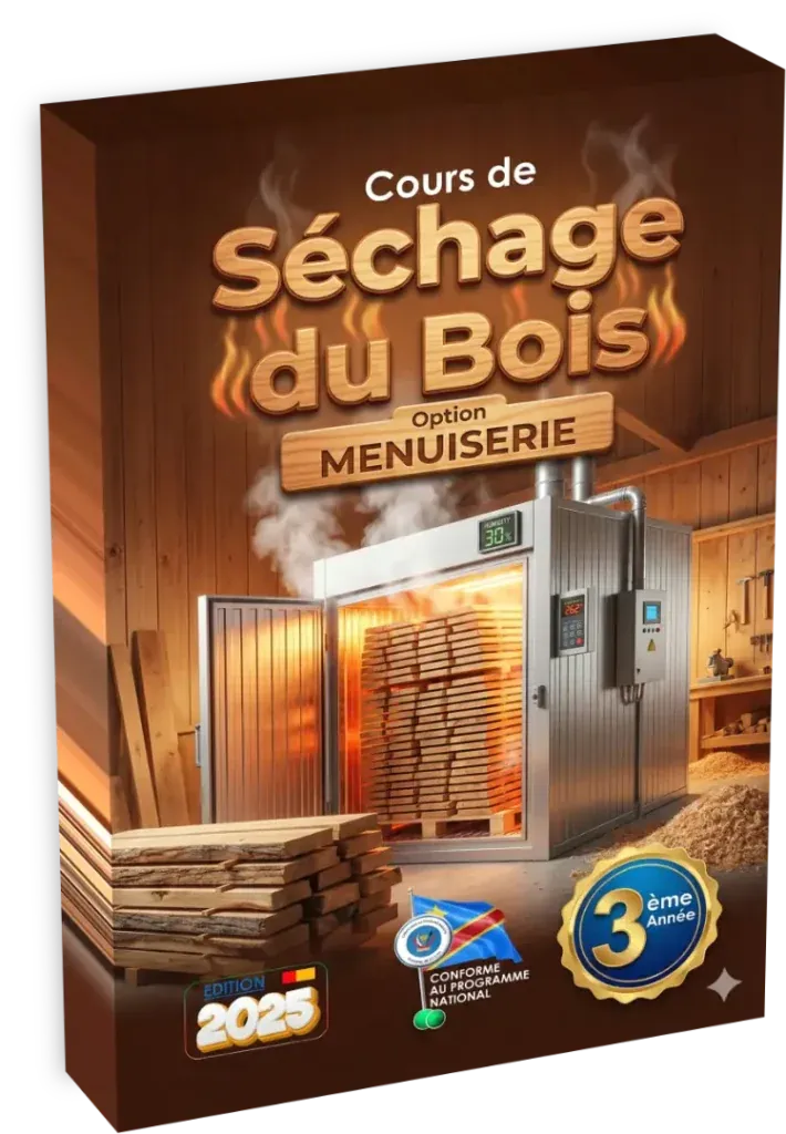 Couverture du manuel scolaire 'Séchage du Bois' pour la 3ème année, option menuiserie.