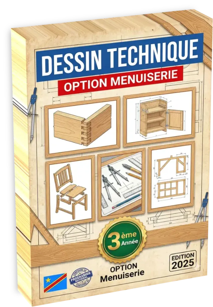 Couverture du manuel de Dessin Technique, 3ème année, option Menuiserie
