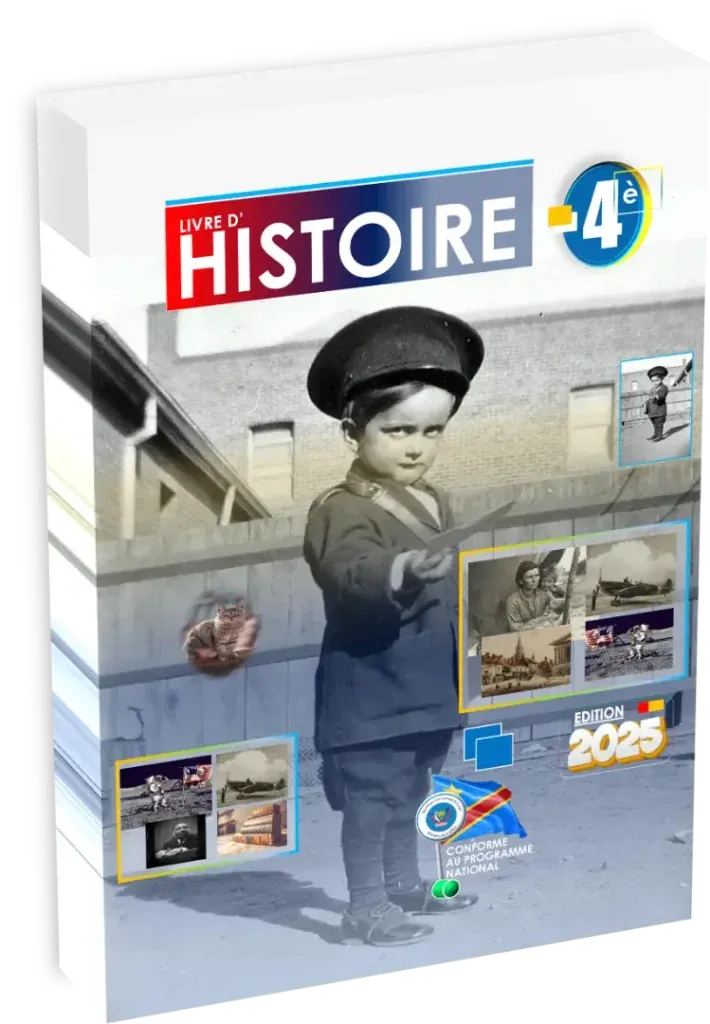 Couverture du manuel scolaire d'Histoire pour la 4ème année, programme de la République Démocratique du Congo.