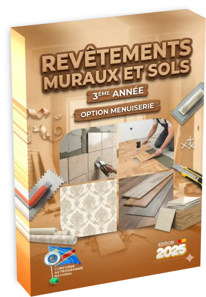 Couverture du manuel de revêtements muraux et sols pour la 3ème année option menuiserie.