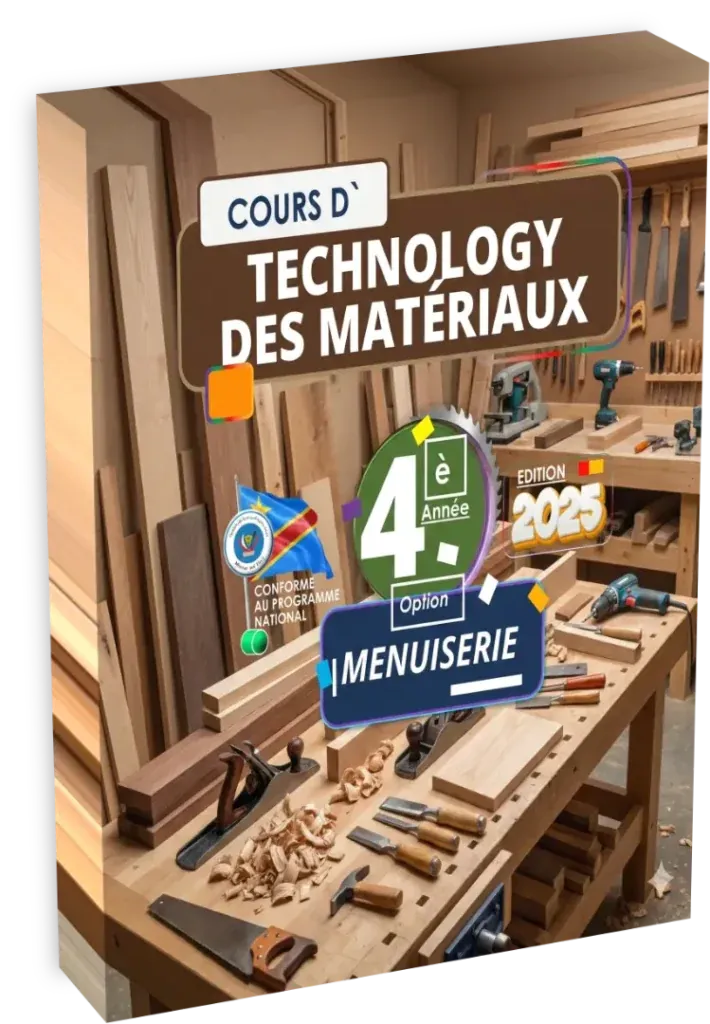 Couverture du manuel de Technologie des Matériaux pour la 4ème année option menuiserie.