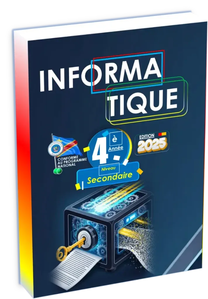 Couverture du manuel d'Informatique pour la 4ème année des Humanités en RDC.