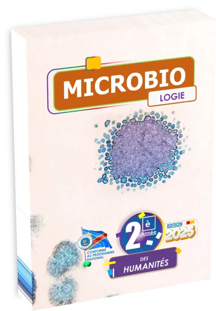Couverture du manuel de Microbiologie pour la 2ème année des humanités, édition 2025.