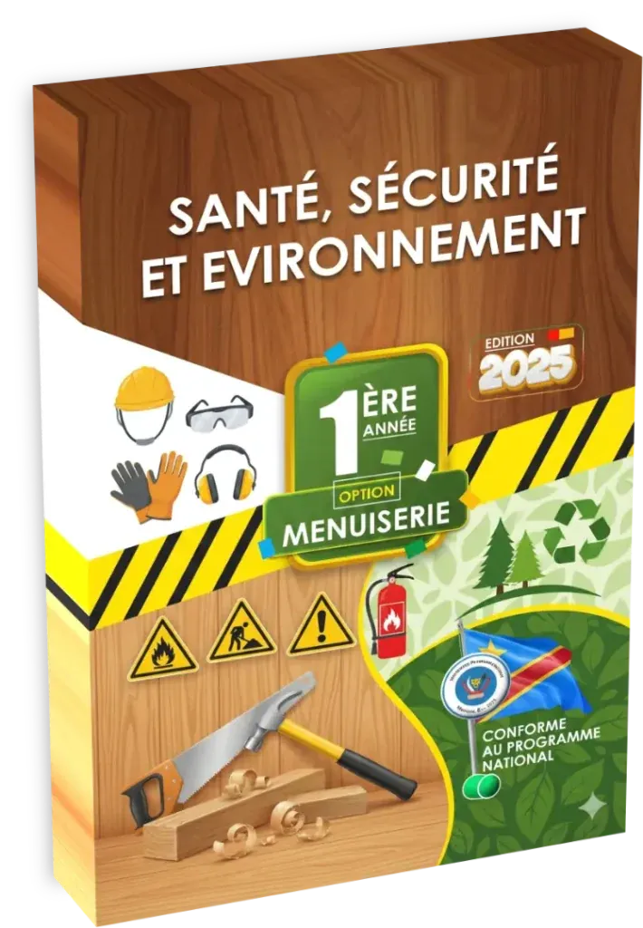 Couverture du manuel Santé, Sécurité et Environnement pour la 1ère année de Menuiserie.