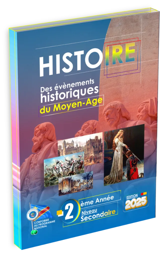 Couverture du manuel scolaire d'Histoire pour la 2ème année secondaire en RDC, édition 2025.