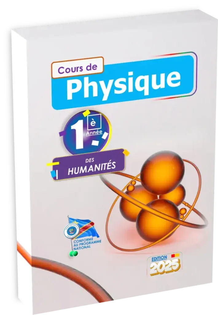 Couverture du manuel de Physique pour la 1ère année des Humanités, programme RDC.