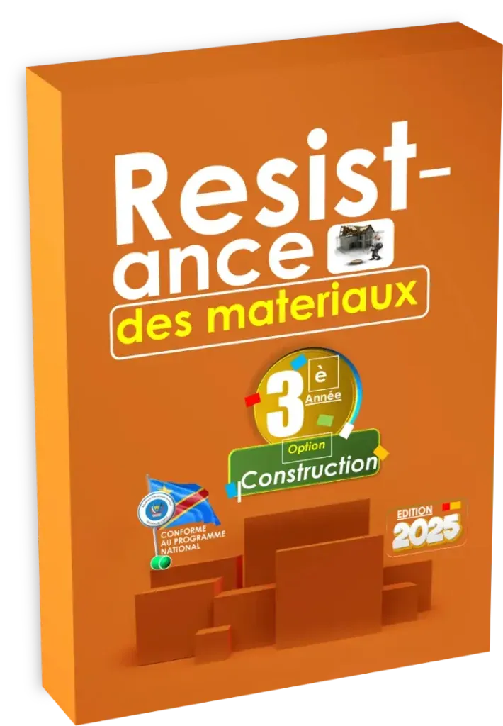 Couverture du manuel de Résistance des Matériaux pour la 3ème année de l'option Construction, édition 2025.