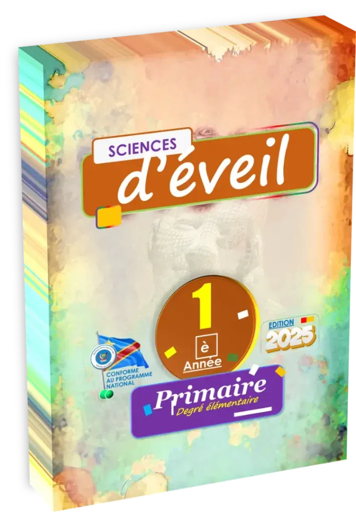 Couverture du manuel de Sciences d'Éveil pour la 1ère année primaire, programme de la RDC, édition 2025.