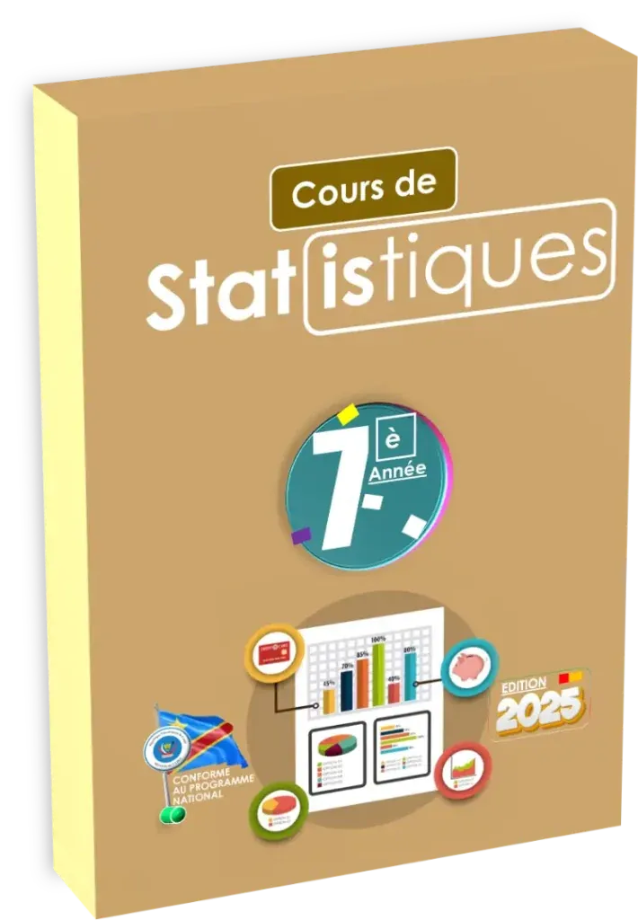 Couverture du manuel de Statistiques pour la 7ème année primaire, programme de la RDC.