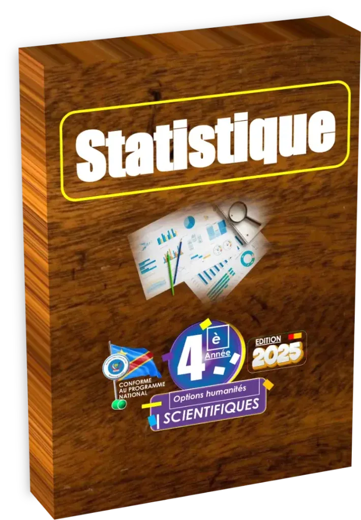 Couverture du manuel de Statistique pour la 4ème année scientifique en RDC, édition 2025.