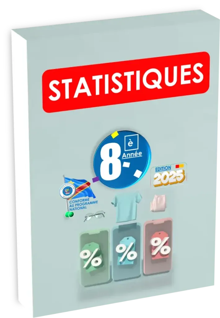 Couverture du manuel de Statistiques pour la 8ème année, programme de la RDC.