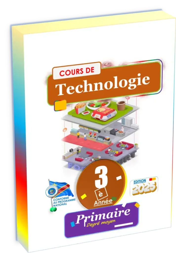 Couverture du manuel scolaire de Technologie pour la 3ème année primaire en RDC, édition 2025.
