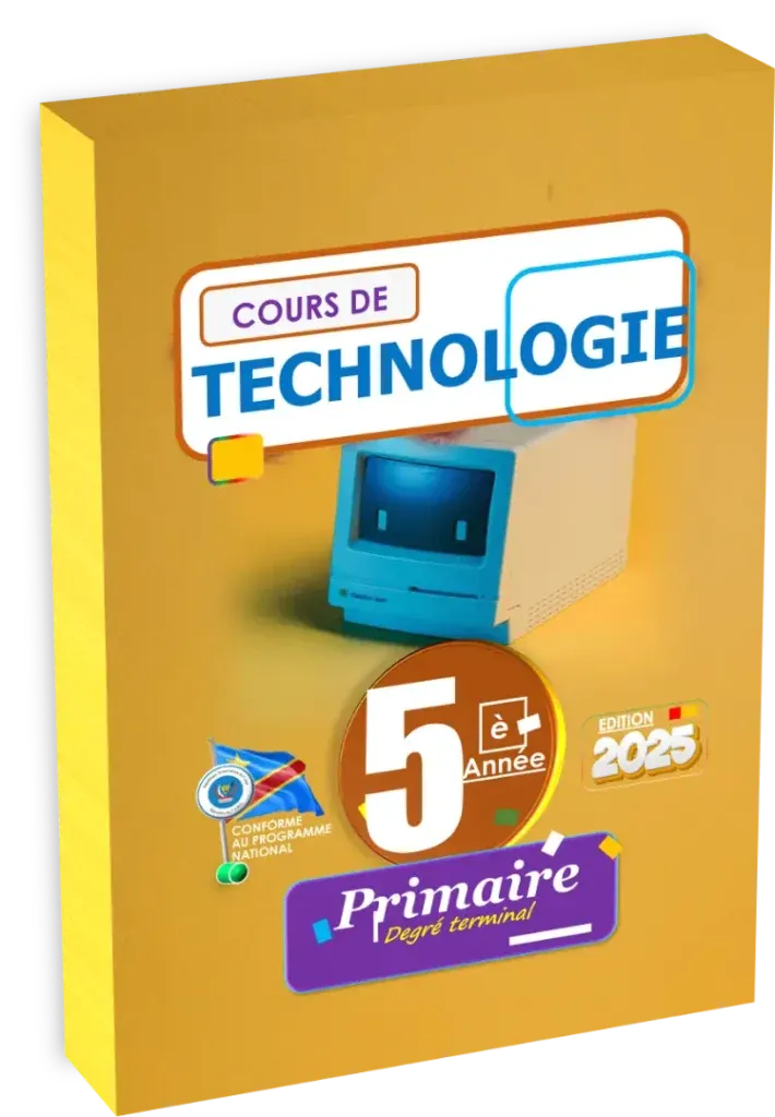 Couverture du manuel de Technologie 5ème année primaire RDC, édition 2025.