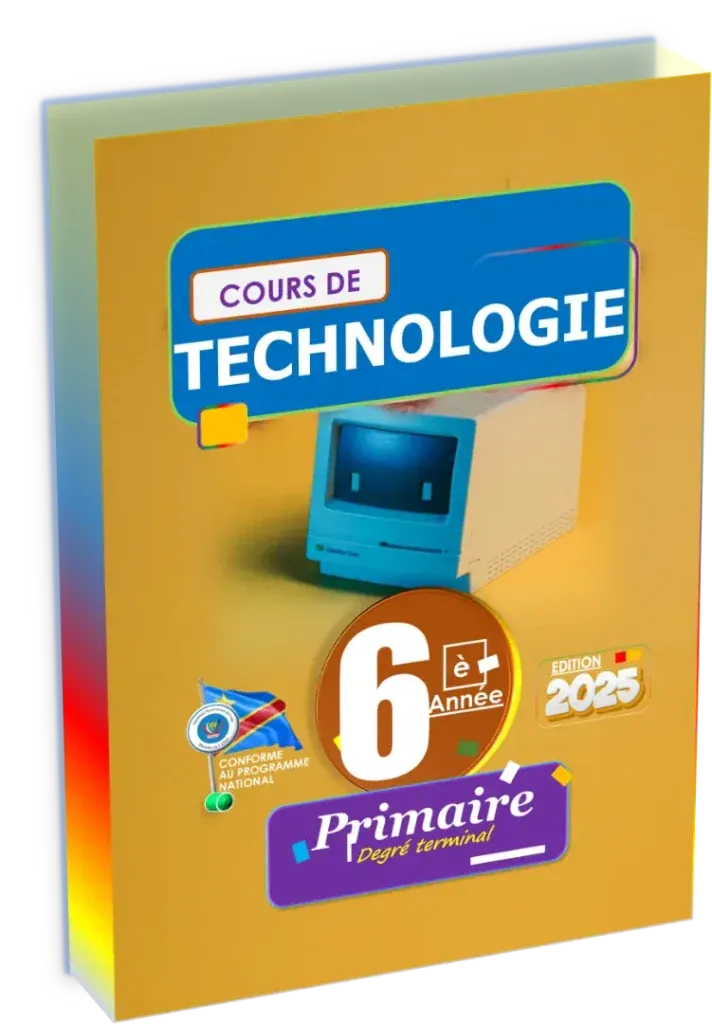 Couverture du manuel scolaire de Technologie pour la 6ème année primaire en RDC, édition 2025.