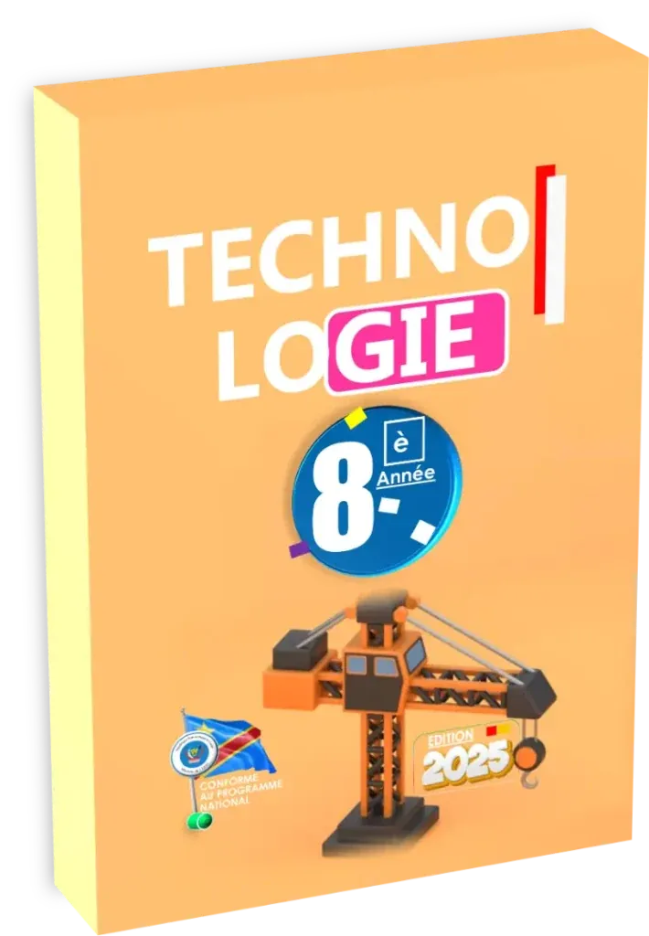 Couverture du manuel scolaire de Technologie 8ème année, programme de la RDC.