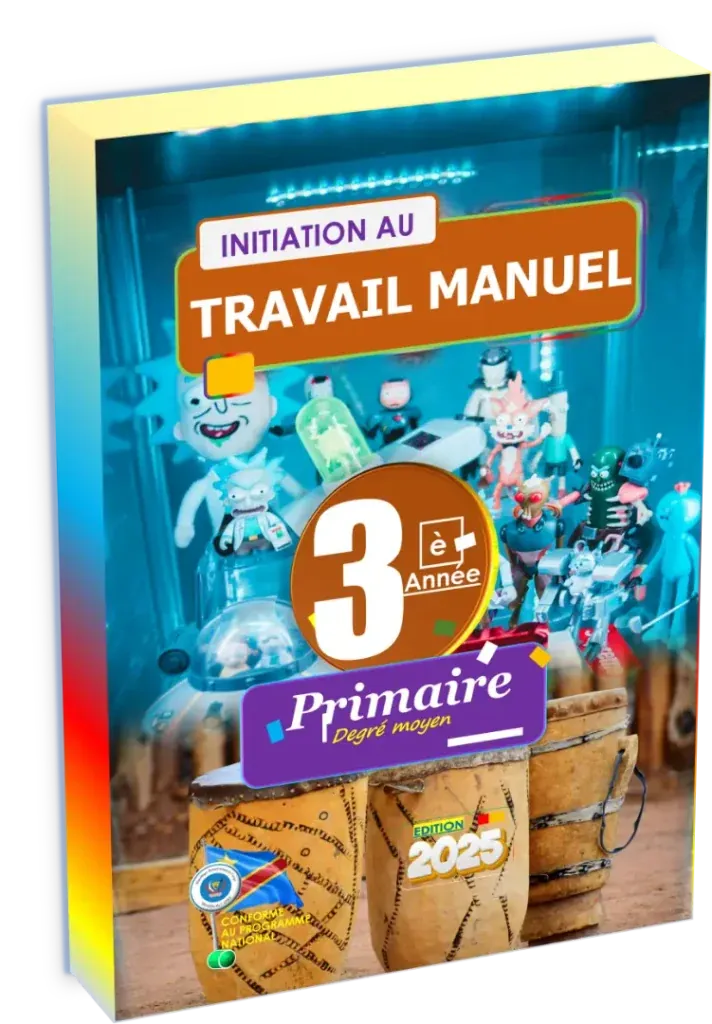 Couverture du manuel d'Initiation au Travail Manuel pour la 3ème année primaire en RDC, édition 2025.