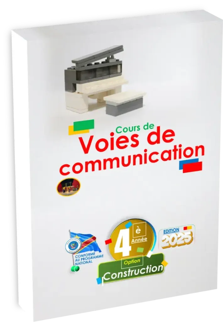 Couverture du manuel scolaire Voies de Communication pour la 4ème année de la section Construction en RDC.
